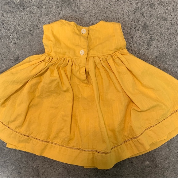 Baby-Yellow Embroidered Cotton Dress - 6-9 Months - Picture 3 of 8